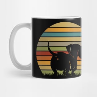 Vintage Retro Dachshund Wiener Sunset Mug